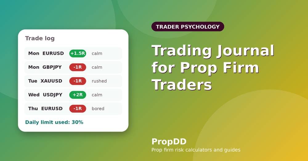 Trading Journal for Prop Firm Traders: What to Track (and What to Skip)